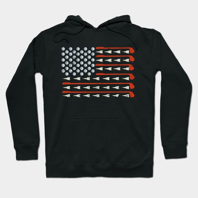 USA Golf Lover American Flag Golfing Fathers Day Hoodie by uncommontee